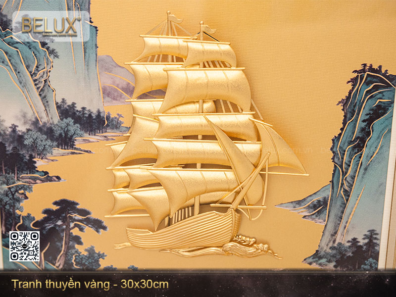 Tranh thuyền dát vàng kt 30x30cm&nbsp;